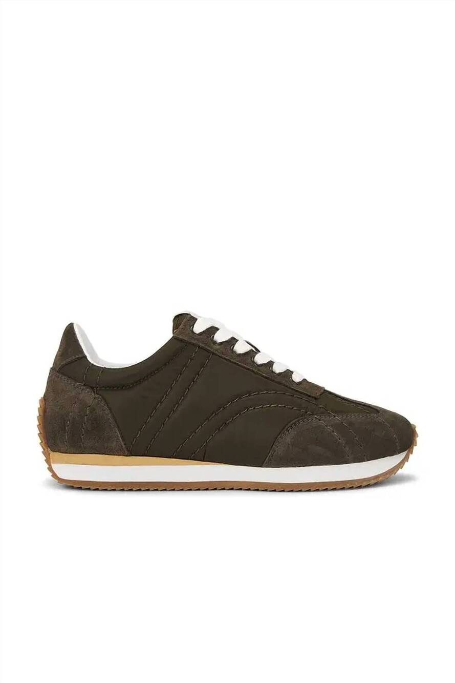NEW TOTEME women's sport lace up sneakers in dark olive